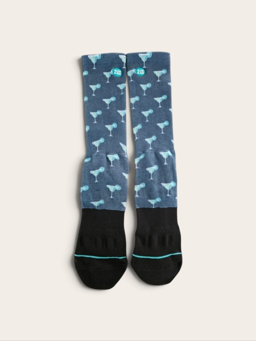 Men's Blue Cocktail Print Crew Socks - 2UNDR